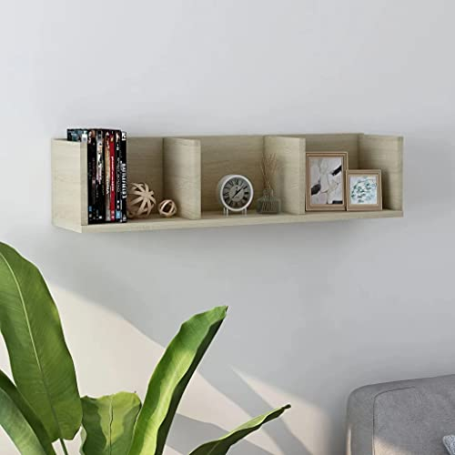 vidaXL Scaffale Porta CD a Parete Rovere Sonoma 75x18x18 cm Truciolato