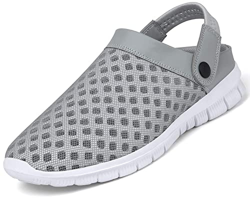 SAGUARO Sommar, unisex tofflor, tofflor med nät som andas, trädgårdssko. Storlek 36-48, - GRÅ - 37 EU