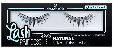 essence Lash PRINCESS NATURAL effect false lashes, fake lashes, künstliche Wimpern, Kleber enthalten, transparentes Band, wiederverwendbar, schwarz, definierend, vegan, Nanopartikel frei (1 Paar)