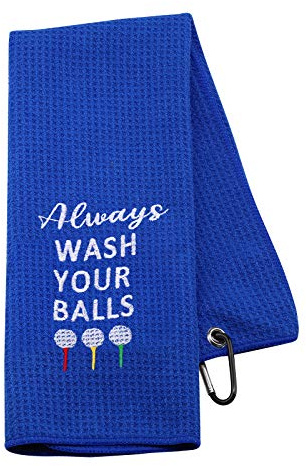 NOBRANDS Lustiges Golf-Handtuch Geschenk Always Wash Your Balls For Men Vatertag Geburtstag (Wash Your Balls Golf Towel EU)