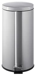 Tarrington House Cubo de basura con pedal, Cubo basura estrecho y alto, Para Cocina, acero inoxidable/metal, Ø 29.7 x 64 cm, con asa para transporte y fácil limpieza, 30 L, plata