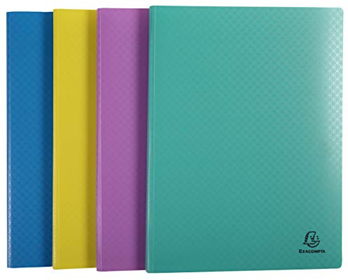Exacompta - Ref. 88590E Forever Young Sichtbuch 4 Stück – 50 Hüllen aus Kristall – 100 Seiten – für A4 – Maße: 24 x 32 cm – Einband aus recyceltem Polypropylen, halbstarr, 4 Farben sortiert