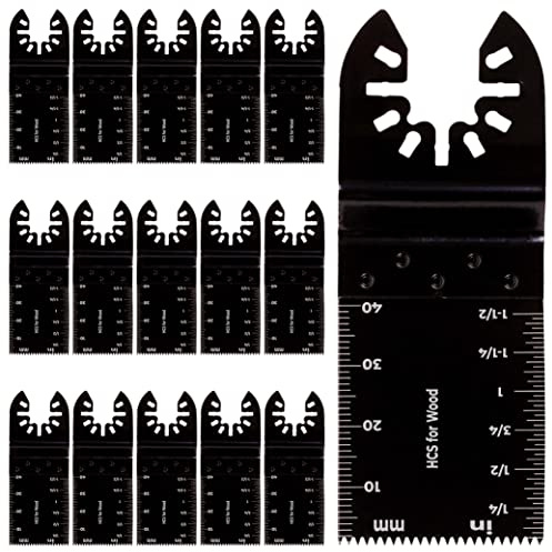 BLOSTM Wood Cutter Saw Blades 15 Pack - 35mm Multi Tool Blades | Quick Release Oscillating Saw Blades for Cutting Wood, Plastic, Soft Metal, Fit Most Oscillating Multi Tools, Storage Case