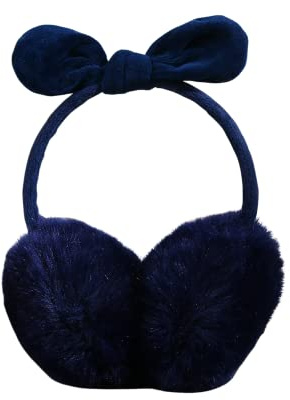 BLOMDES Bowknot Earmuff Warm Ear Cover For Girls Children Earmuff with Blue