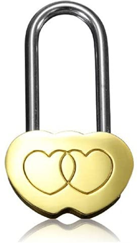 Yiasangly Cadenas à souhaits de 8,9 cm, 50 mm, double cœur éternel pour amoureux, pour anniversaire, mariage, Saint-Valentin, voyage (sans clé)