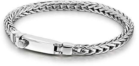 Dankadi Kubansk chopin tunn bredd 4 mm armband i 925 sterling silver, karbinhake, tunn mesh, rock, punk, hiphop, orm, födelsedagsfest, smyckesgåva för herr dam, 8, Silver