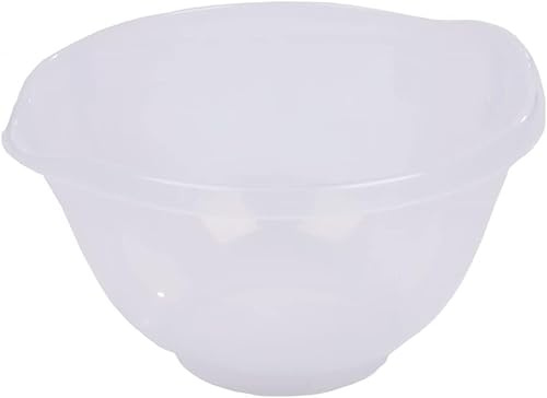 Large Mixing Bowls Non-Slip Soft Grip Clear Plastic Mixing Bowl Microwave and Dishwasher Safe, Compact Stackable 2 Liter, 4Liter, 7 Liter Capacity (4 Liter)