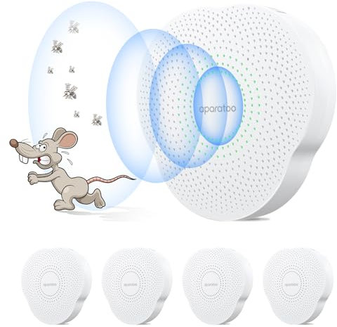 Repellente Ultrasuoni 4Pack, Antizanzare Ultrasuoni Professionale, Repellente ad Ultrasuoni per Topi Elettromagnetico Efficace, Repellente per Zanzare,Topi,Formiche,Mosche, Ragni,Scarafaggi