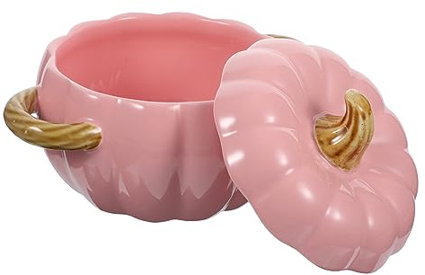 Cabilock Ciotola Di Zucca in Ceramica Stoviglie Per Bambini Ciotola Di Farina D'avena Ciotole Di Zuppa Di Cipolle Ciotola Portata Di Zucca Zuppiera Bambino Domestico Rosa, G9UT62284HM731T808EU6