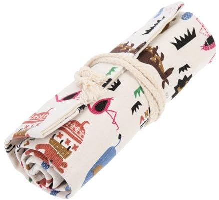 Operitacx Rollen Rollen Roll Feder mäppchen Buntstifte Bleistift-Aufbewahrungs-Organizer stifteschale stifttaschenlampe Zeichenstift-Organizer Federmäppchen aus Segeltuch Porös