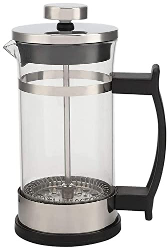 Koawensa Cafetera, cafetera de vidrio de acero inoxidable, olla de filtro de prensa francesa, cafetera de té para el hogar, adecuada para hacer té