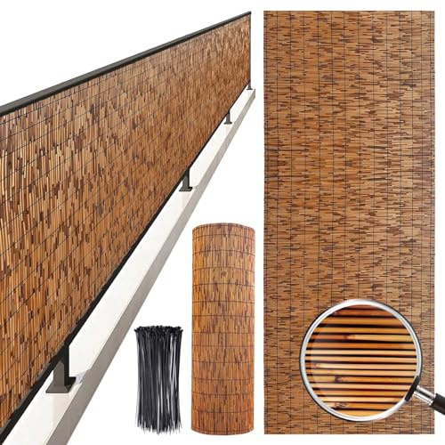 Vallas De Ocultación Naturales Valla De Caña Valla De Bambú Transpirable Blackout Vallas Decorativas Para La Barandilla Del Estanque De La Piscina Del Patio De La Cubierta Del Jardín ( Size : 100x150c