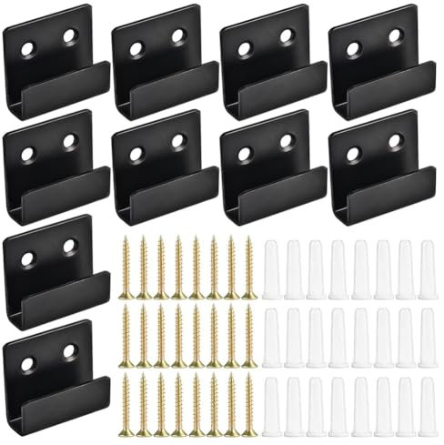 Haztholf Set mit 10 Wandspiegel-Clips, U-Halterungen aus Edelstahl mit Schrauben, Set zum Aufhängen von Spiegeln, Haken für robuste Bilder