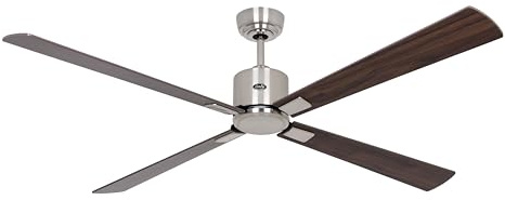 CasaFan Ventilateur de plafond avec WiFi Eco Neo III 152 cm 942313W Moteur chromé brossé/pales réversibles noyer et cerisier