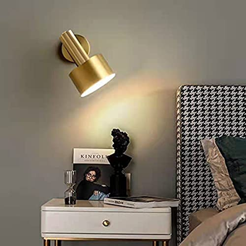 SSNCcNC Wandleuchte Innen Golden Modern Wandlampe Kreative Wandbeleuchtung Industrial Style Verstellbare Swing Arm mit Lampenschirm für Schlafzimmer Wohnzimmer Flur Treppenhaus Schlichte E27