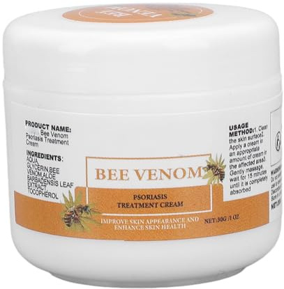 Crème contre le Psoriasis, 6 Pièces 1,1 Oz de Crème contre le Psoriasis pour la Peau, Soulage les Démangeaisons, la Sécheresse, Réduit les Picotements, Cicatrisation Douce, Pommade