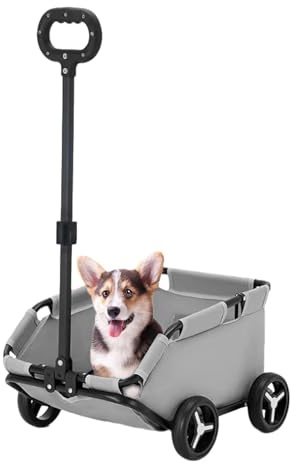 Rollende Katzentragetasche, Transportwagen für Hunde, 4 , leichter Hundewagen, Hundewagen, großer Hundewagen, Haustier-Kinderwagen für mittelgroße Hunde, Welpen-Kinderwagen, Hundebuggy