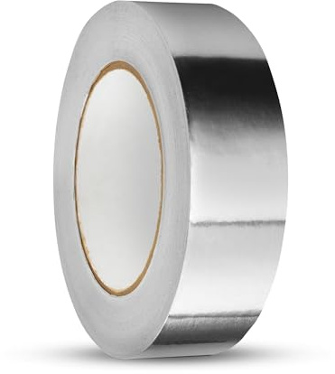 Abacus Range Aluminium Tape 48mm x 45m | Highly Adhesive Silver Aluminium Foil Tape | Insulation Tape, Sealing Ducts Repairs | Heat Resistant