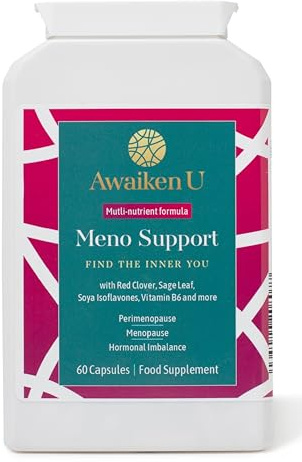 Perimenopause Supplement –Menopause Relief - High in Red Clover, Sage, SOYA Isoflavones,Wild Yam & More - for Hormone Balance- Hot Flushes-Brain Fog- Anxiety-Energy -60 Vegan Caps- AwaikenU.