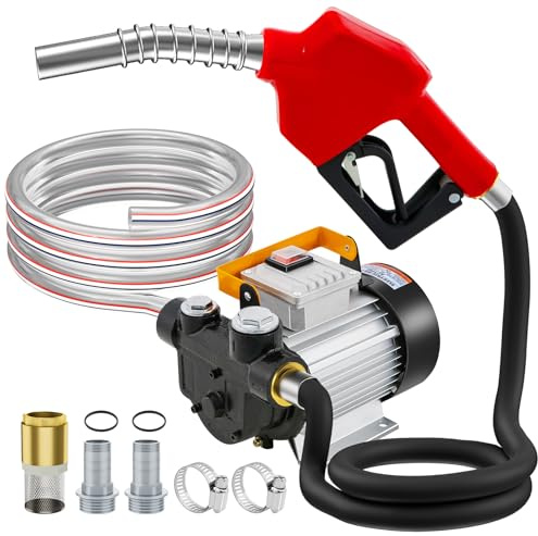 Pompe à diesel auto-amorçante 220V, 550W Pompe Gasoil Electrique à Fuel Gasoil Autoaspirante 20-60L/min