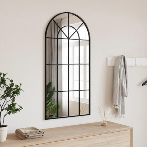 BOWEKAM Home & Garden-Wall Mirror Black 50x100 cm Arch Iron-Furniture Choice