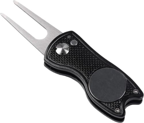 New Age Devi - Golf -Pitchfork Metal - Golfzubehör - Marker - Green Repair Fork - Schwarz