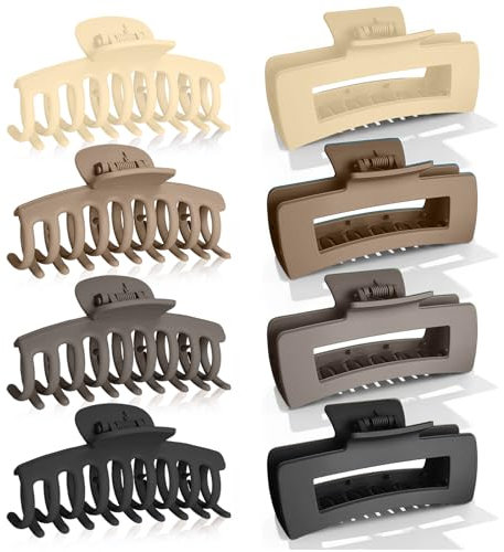 8 Stück Groß Haarklammer, Haarspangen Damen, 4 Quadratische Und 4 KäMme, Haarklemmen FüR Langes Haar Lockiges Frauen, Haarspange Haarstyling ZubehöR