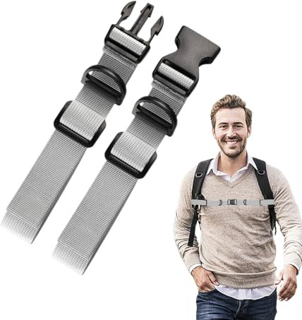 Generisch Brustgurt - Rutschfester Gurt Brustgurt Rucksack Kinder Set | Heavy Duty Rucksackgurte | Schnalle Schwarz Rucksackriemen Für Schulranzen Joggen Und Wandern, Schwarz