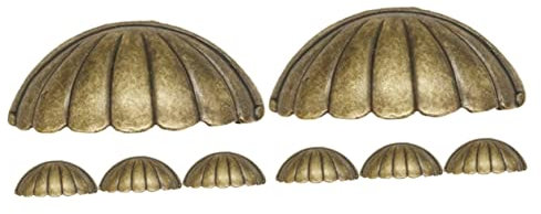 HOMSFOU 2 Set Maniglia A Conchiglia Pomelli Per Cassetti Antichi Pomelli Per Porte Antiche Ferramenta Per Mobili Pomelli Per Cassettiere Maniglie Per Mobili Per Unità Armadietti 4 pezzi*2