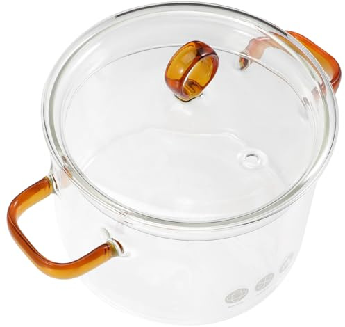 Hoement Estofado Guisos Largo Olla De Cocción De Inducción Utensilios De Cocina Antiadherentes Mangos Olla a Lento Con Tapa Pots a Lento Cazuela Cubierto Vidrio