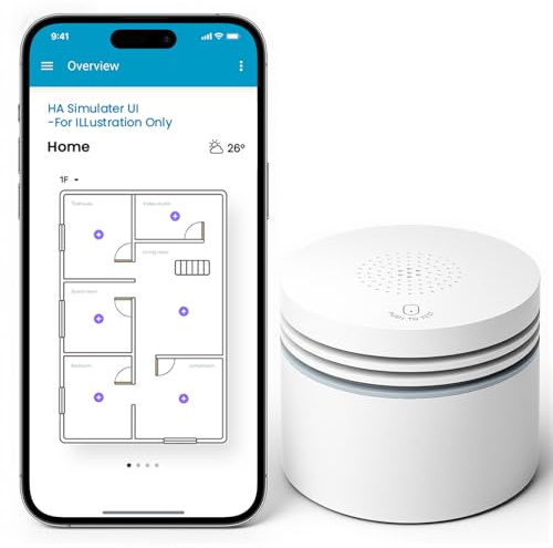 Smoke Alarms for Home, Fire Alarm with 85dB Siren & LED Indicator, Smart Smoke Detector for 10 Year Battery Life, Compatible with Home Assistant, SmartThings, Alexa, Require Zigbee Hub