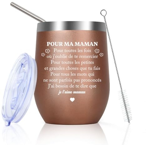 Huaceary Cadeau Maman Fete des Meres Mug Isotherme Cadeau pour Maman Idee Cadeaux Mamans Original Bapteme Amour Cadeaux Anniversaire Mamans Accouchement Paques Saint Valentin Tasse Isotherme pour Cafe
