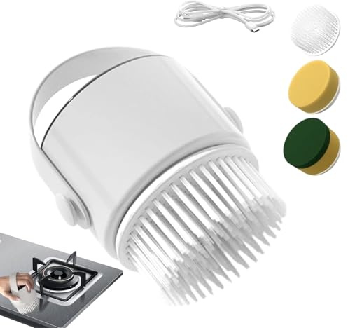 Power Scrubber for Shower - 1200mAh Rechargeable Cleaning Brush - Automatic Powerful Cleaner Heavy-Duty Washer with 3 Replaceable Heads for Grout Shower Bathtub Floor Toilet Bath