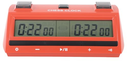 ZJchao Professioneller Schachuhr-Timer, Großer Digitaler Spiel-Timer, Tragbare Turnier-Schachuhr für Brettspiele, Chinesisches Schach, Internationales Schach, Go, ABS-Material