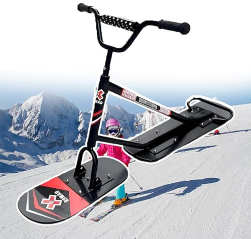 pedenencelia Trineo De Snowboard/Patinete De Nieve Profesional Novedad De 2026Diseño De Doble Tabla,Dirección Ágil De 360°,Soporta 150 Kg,Estructura De Aluminio con Triple Refuerzo A
