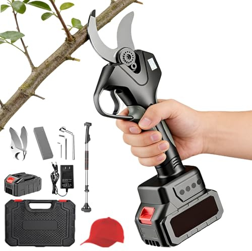 Forbici da potatura elettriche, forbici professionali progressive da 50 mm, forbici da potatura professionali a batteria, per giardinaggio, ulivi, alberi da frutto, vigneti, batteria(One Battery)
