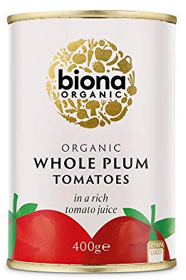 Biona Organic Whole Plum Peeled Tomatoes 400g (Pack of 12)