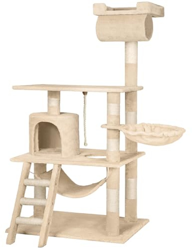 TecTake Rascador Árbol para gatos 86x49x141cm (beige | no. 402279)