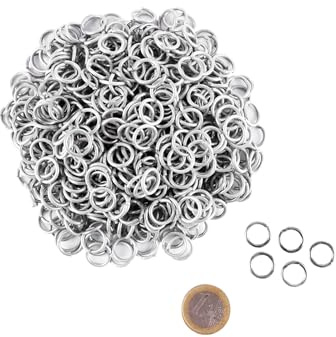 Battle-Merchant Verzinkte Kettenringe, 9 mm ID, 3-kg-Paket, ca. 6000 Ringen | DIY Ringe zum Selbermachen von Kettenhaube, Kettenhemd und Kettenrüstung, für Reenactment, LARP & Fantasy Cosplay