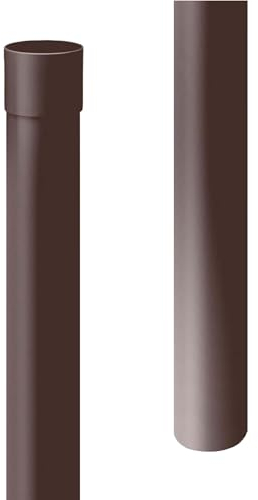INEFA Fallrohr Kunststoff 200cm DN50 / 50mm, Dunkelbraun, Dachrinnenzubehör, einfache Steckmontage, Made in Germany