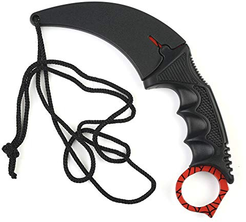 VERY100 Counter Karambit Skin Knife CS GO Streik Greifer Messe Jagdmesser taktisches Überlebens Camping Werk (rot)