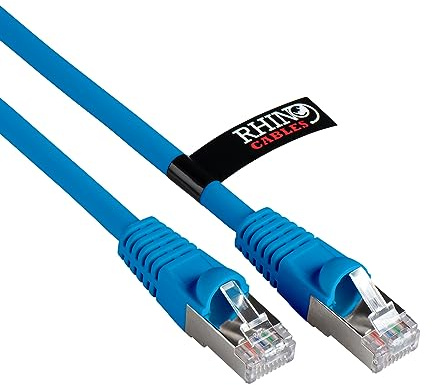rhinocables CAT 6a Ethernet Cable | 10Gbps S/FT High-Speed & Large Bandwidth Data Transfer | Reliable LAN Network RJ45 Cable | Wi-Fi Broadband Cable for Seamless Gaming & Streaming (30m, Blue)