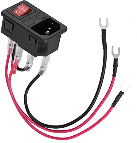 Tonysa 15A 220V/110V Netzschalter/Adapter Sockelmodul,Stromversorgung Schaltermodul,Netzteil Schaltsteckdose für 3D Drucker,Kompatibel mit U Stecker/isoliertem Gehäuse