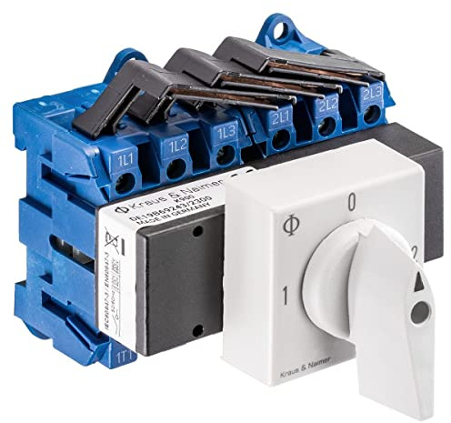 Kraus & Naimer KG20A T903 VE2 Umschalter 3-polig 25A mit Stellung 1 0 2 Schnappbefestigung Lastschalter