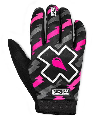 Muc-Off Unisex's Bolt MTB, Large-Premium, handgjorda slip-on handskar för cykling ridning, andningsbar, pekskärm kompatibelt material ryttare