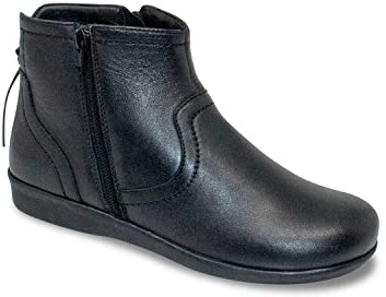 Chums Ladies Wide Fit Leather Thermal Twin Zip Boots with Back Tassel | Women's Warm Lined Winter Shoes with Supportive Outsole, Premium Upper, Cosy Interior & Easy Foot Entry
