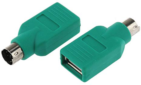 DGZZI USB to PS2 Adapter 2PCS Green USB Female to PS/2 Male Converter Adapter for Mouse and Keyboard
