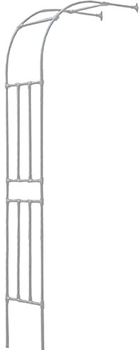 WXZX Arche À Rosiers Demi-latérale,Aides À l'escalade,Gloriette/Arceau en Métal, Arche De Jardin en Métal en Fer Forgé Décoratif, 2.4m Support d'escalade, Assemblage Facile (Noir, Blanc)