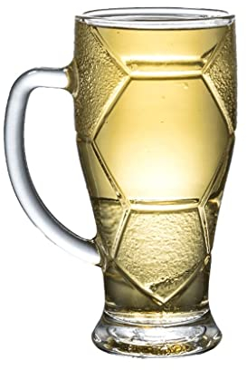 Taza de cerveza clásica 40 0ml Taza de la cerveza de cristal, taza de agua fría del fútbol del fútbol del regalo de la copa de cerveza de la copa de la copa del mundo grande taza Vasos de cerveza