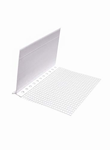 5x Handelskönig Sockelkantenprofil PVC 100 mm mit Gewebe je 200 cm = 10 m Sockelprofil Kantenprofil Einsteckprofil Fassade Styropor Jackodur